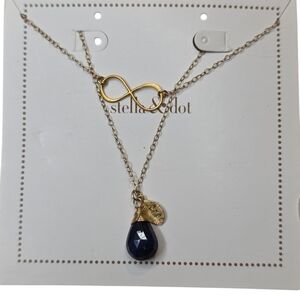 Stella ＆Dot Goldtine Infinity Dark Blue Gemstone Necklace